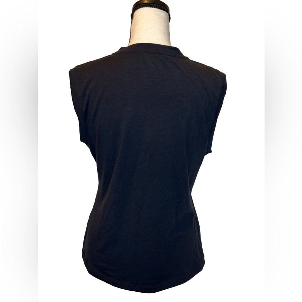 Philosophy di Alberta Ferretti Black Floral Embroidered Top Italy Size 10 M/L - Picture 3 of 8